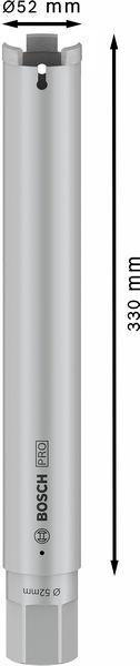 8000340719 - Detailbild5_Diamanttrockenbohrkrone PRO D.52mm Arbeits-L.330mm 1.1/4Zoll UNC BOSCH