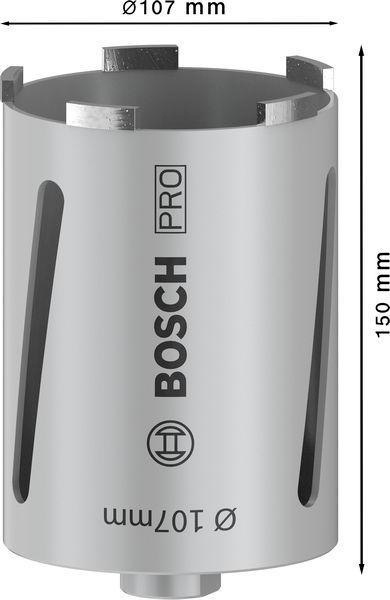8000340724 - Detailbild_Diamanttrockenbohrkrone PRO Arbeits-L.107mm D.150 G 1/2Zoll 6 Seg.
