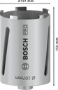 8000340724 - Detailbild3_Diamanttrockenbohrkrone PRO Arbeits-L.107mm D.150 G 1/2Zoll 6 Seg.