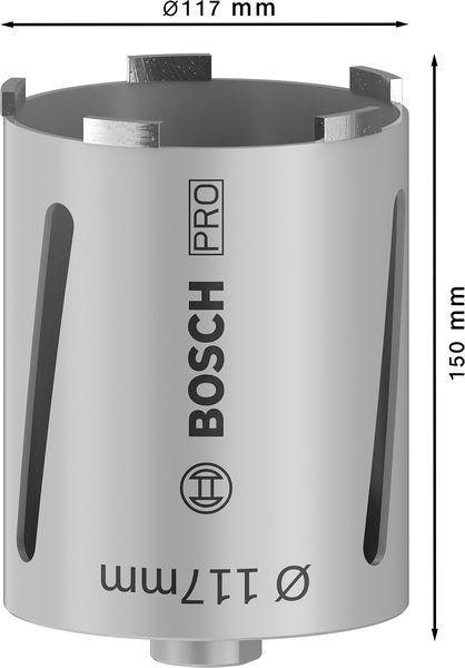 8000340725 - Detailbild_Diamanttrockenbohrkrone PRO Arbeits-L.117mm D.150 G 1/2Zoll 6 Seg.