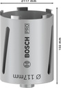 8000340725 - Detailbild_Diamanttrockenbohrkrone PRO Arbeits-L.117mm D.150 G 1/2Zoll 6 Seg.