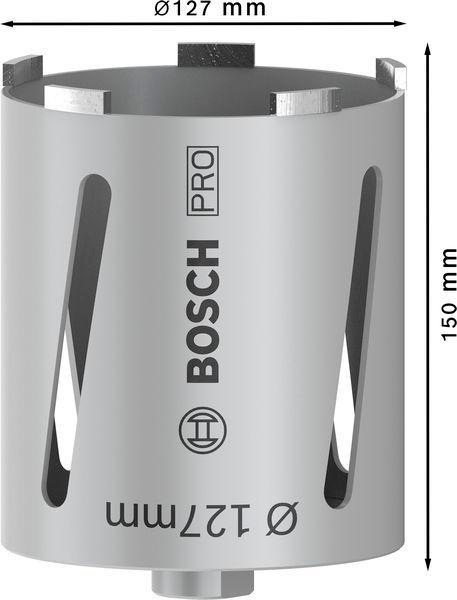 8000340726 - Detailbild2_Diamanttrockenbohrkrone PRO Arbeits-L.127mm D.150 G 1/2Zoll 6 Seg.
