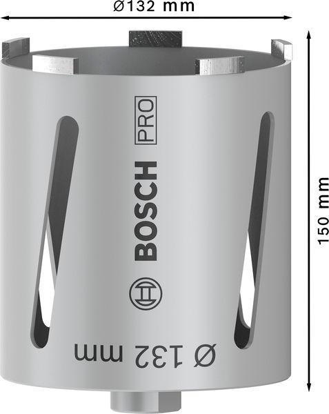 8000340727 - Detailbild2_Diamanttrockenbohrkrone PRO Arbeits-L.132mm D.150 G 1/2Zoll 6 Seg.
