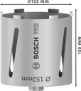 8000340729 - Detailbild4_Diamanttrockenbohrkrone PRO Arbeits-L.152mm D.150 G 1/2Zoll 7 Seg.