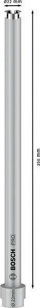 8000340732 - Detailbild3_Diamanttrockenbohrkrone PRO Arbeits-L.22mm D.350 G 1/2Zoll 3 Seg.