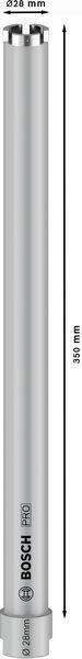 8000340733 - Detailbild3_Diamanttrockenbohrkrone PRO Arbeits-L.28mm D.350 G 1/2Zoll 3 Seg.
