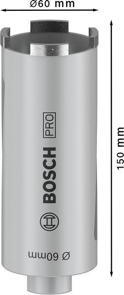 8000340739 - Detailbild_Diamanttrockenbohrkrone PRO Arbeits-L.60mm D.150 G 1/2Zoll 4 Seg.