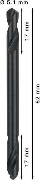 8000340774 - Detailbild3_Doppelendbohrer PRO Metal D.5,1mm L.62mm HSS-G Typ N 10St. BOSCH