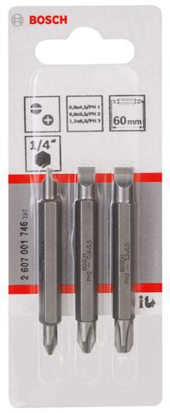8000340810 - Detailbild4_Doppelklingen-Set 3tlg. L.60mm 0,6x4,5/PH1 0,8x5,5/PH2 1,2x6,5/PH3 BOSCH