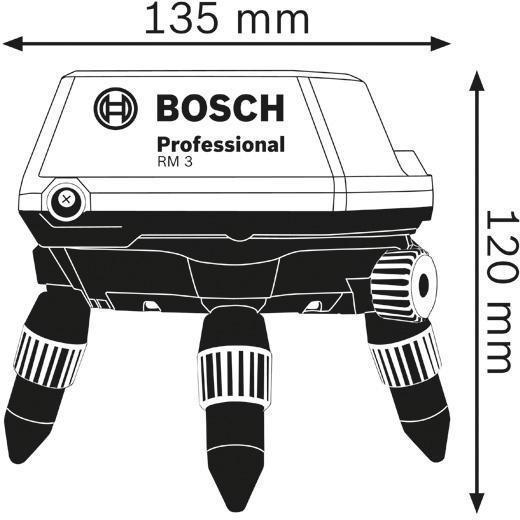 8000340814 - Detailbild_Drehhalter RM 3 f.Linienlaser Gewinde 1/4Zoll G.0,5kg m.Batterien BOSCH