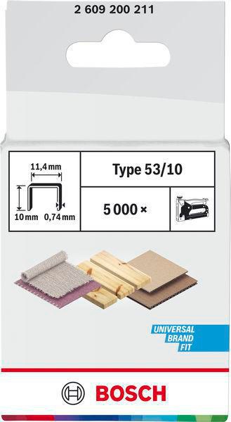 8000341053 - Detailbild_Feindrahtklammer Typ 53 BxL 11,4x10mm Dicke 0,74mm 5000er Pack BOSCH