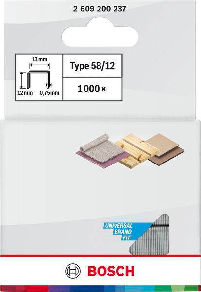 8000341068 - Detailbild_Feindrahtklammer Typ 58 BxL 13x12mm Dicke 0,75mm 1000er Pack BOSCH