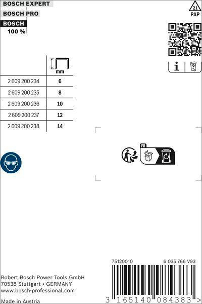 8000341069 - Detailbild_Feindrahtklammer Typ 58 BxL 13x14mm Dicke 0,75mm 1000er Pack BOSCH