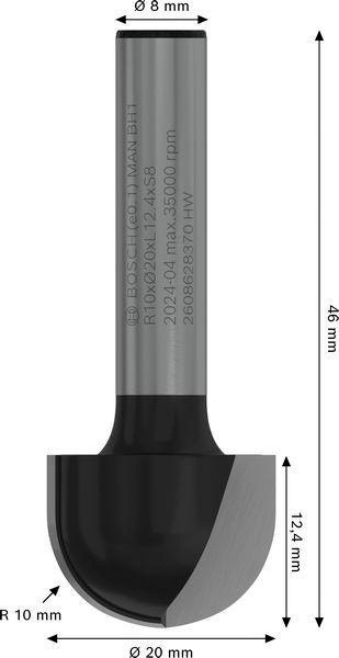 8000341718 - Detailbild4_Hohlkehlfräser Arbeits-L.12,7mm D.20mm L.46mm Radius 10mm Schaft 8mm BOSCH