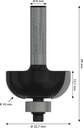 8000341719 - Detailbild2_Hohlkehlfräser Arbeits-L.14mm D.32,7mm L.55mm Radius 10mm Schaft 8mm BOSCH