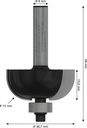 8000341720 - Detailbild_Hohlkehlfräser Arbeits-L.16mm D.36,7mm L.58mm Radius 12mm Schaft 8mm BOSCH