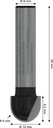 8000341723 - Detailbild2_Hohlkehlfräser Arbeits-L.9,5mm D.12mm L.40mm Radius 6mm Schaft 8mm BOSCH
