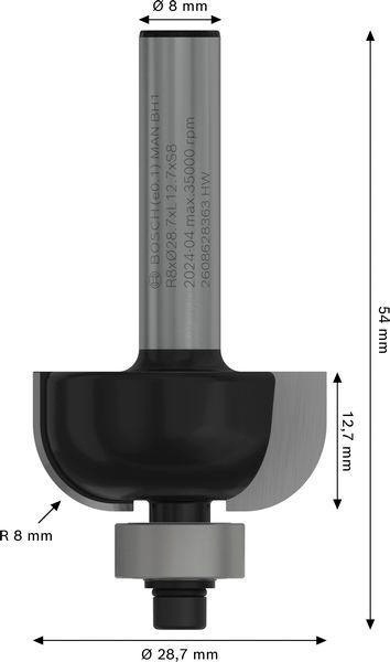 8000341726 - Detailbild4_Hohlkehlfräser Arbeits-L.13mm D.24,7mm L.54mm Radius 8mm Schaft 8mm BOSCH