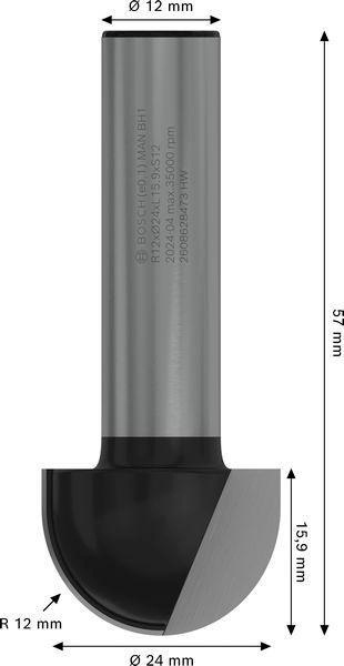 8000341733 - Detailbild_Hohlkehlfräser Arbeits-L.15,9mm D.24mm L.57mm Radius 12mm Schaft 12mm BOSCH