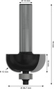 8000341734 - Detailbild_Hohlkehlfräser Arbeits-L.16mm D.36,7mm L.70mm Radius 12mm Schaft 12mm BOSCH