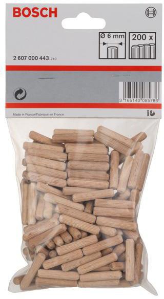 8000341742 - Detailbild_Holzdübel DxL 6x30mm geriffelt 200er Pack BOSCH