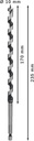 8000341749 - Detailbild2_Holzschlangenbohrer PRO Wood Arbeits-L.160mm D.10mm L.235mm 6-kt SW 6,4mm BOSCH