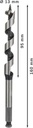 8000341760 - Detailbild3_Holzschlangenbohrer PRO Wood Arbeits-L.100mm D.13mm L.160mm 6-kt SW 7,9mm BOSCH