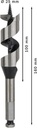 8000341787 - Detailbild_Holzschlangenbohrer PRO Wood Arbeits-L.100mm D.25mm L.160mm 6-kt SW 11,1mm BOSCH