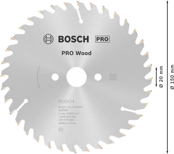 8000341992 - Detailbild5_Kreissägeblatt PRO Wood D.150mm Bohrung 20mm 36Zähne WZ BOSCH
