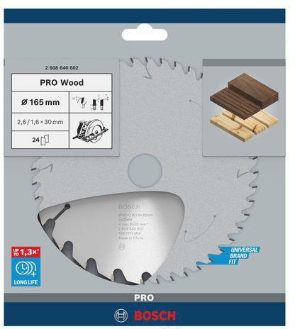 8000341996 - Detailbild_Kreissägeblatt PRO Wood D.165mm Bohrung 30mm 24Zähne WZ BOSCH