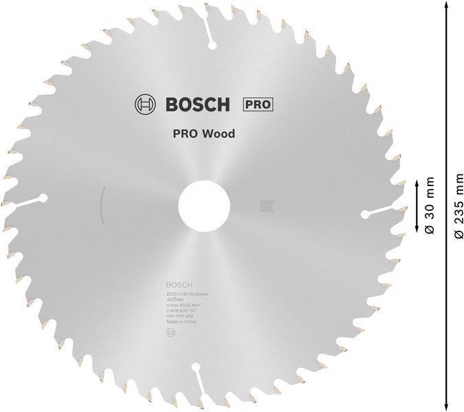 8000342011 - Detailbild3_Kreissägeblatt PRO Wood AD 235mm Z.48 WZ Bohr.30mm Schnitt-B.2,8mm HM BOSCH
