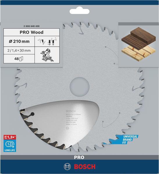 8000342017 - Detailbild4_Kreissägeblatt PRO Wood D.210mm Bohrung 30mm 48Zähne WZ BOSCH