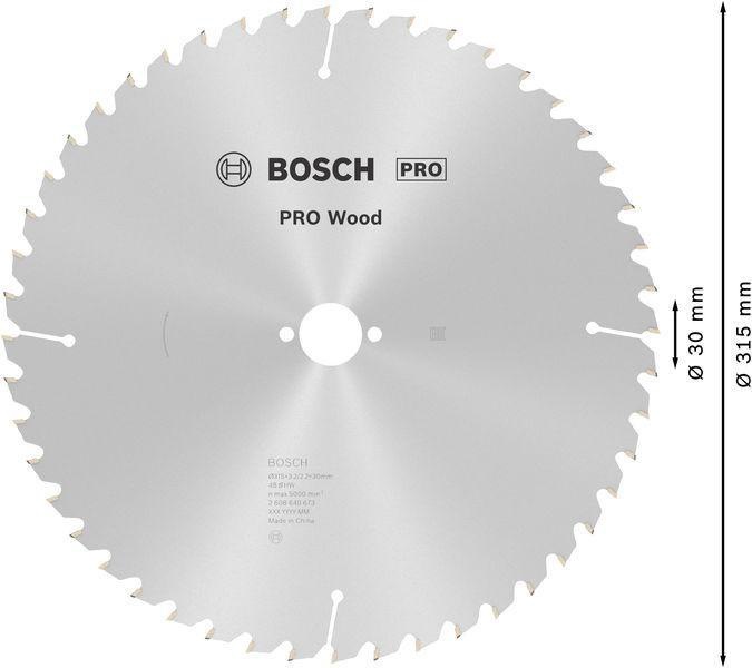 8000342030 - Detailbild4_Kreissägeblatt PRO Wood AD 315mm Z.48 WZ Bohr.30mm Schnitt-B.3,2mm HM BOSCH