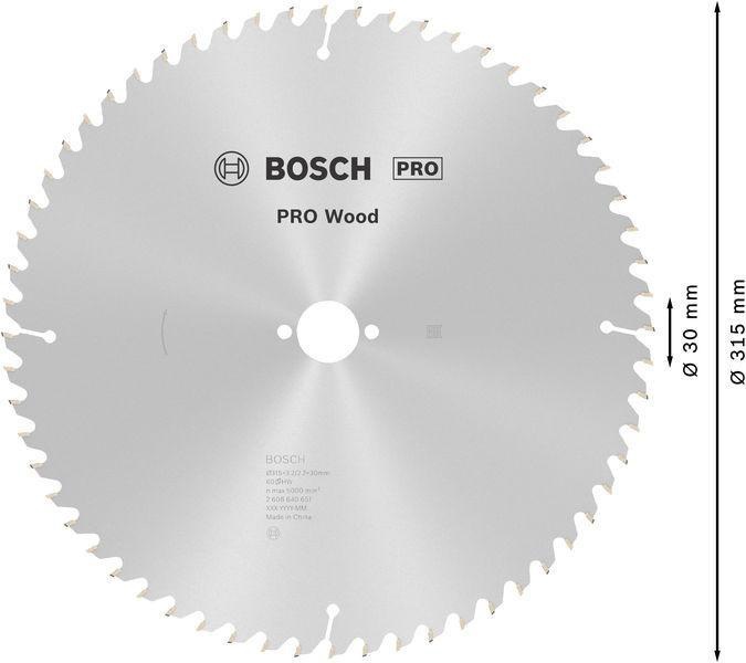 8000342031 - Detailbild_Kreissägeblatt PRO Wood AD 315mm Z.60 WZ Bohr.30mm Schnitt-B.3,2mm HM BOSCH