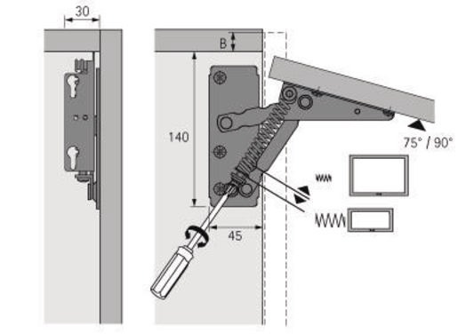 3000271816 - Detailbild_Hochklappbeschlag Lift,80-220N STA vern.75Grad HETTICH