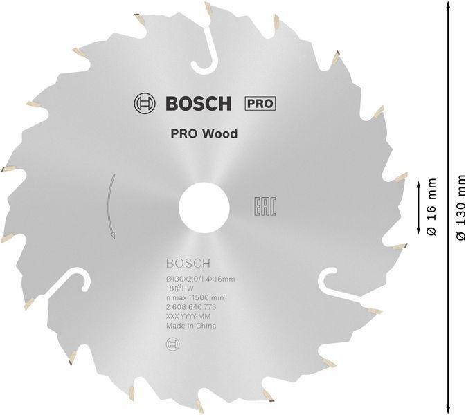 8000342129 - Detailbild5_Kreissägeblatt PRO Wood D.130mm Bohrung 16mm 18Zähne ATB/FT BOSCH