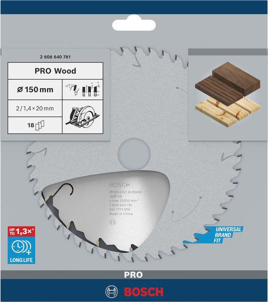 8000342131 - Detailbild2_Kreissägeblatt PRO Wood D.150mm Bohrung 20mm 18Zähne ATB/FT BOSCH