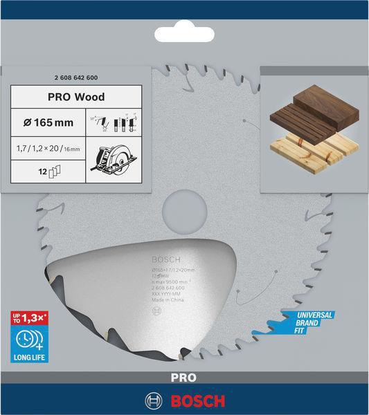 8000342134 - Detailbild5_Kreissägeblatt PRO Wood D.165mm Bohrung 20mm 12Zähne FT-ATB (HF) BOSCH