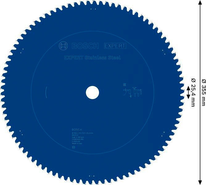 8000342249 - Detailbild4_Kreissägeblatt EXPERT Stainless Steel AD 355mm Z.90 Bohr.25,4mm Schnitt-B.2,5mm