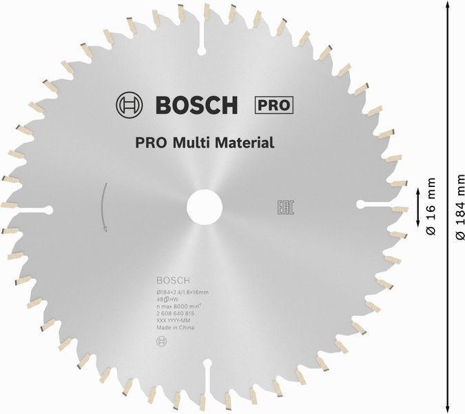 8000342258 - Detailbild2_Kreissägeblatt PRO Multi Material D.184mm Bohrung 16mm 48Zähne HLTCG BOSCH
