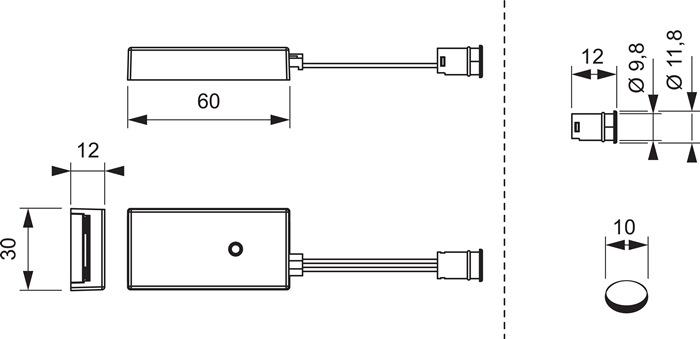 3000550114 - Detailbild_Mini IR-Sensorschalter switch 24 V 24 V L.60mm 72 W weiß L&S