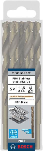 8000342822 - Detailbild2_Metallbohrer PRO Stainless Steel Arbeits-L.94mm D.11,5mm L.142mm 5St. BOSCH