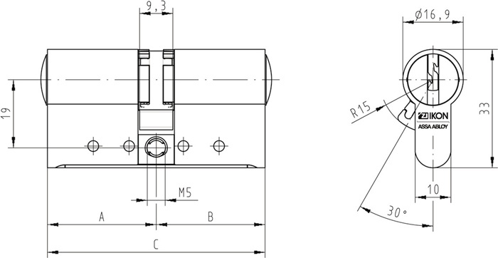 3000700146 - Detailbild_Profi-Doppelzylinder W531 30/40mm 11Stiftzuhalterungen NuG beids.