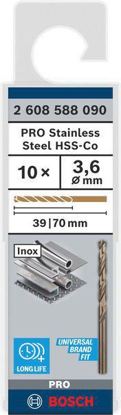 8000342843 - Detailbild4_Metallbohrer PRO Stainless Steel Arbeits-L.39mm D.3,6mm L.70mm 10St. BOSCH