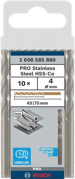 8000342846 - Detailbild3_Metallbohrer PRO Stainless Steel Arbeits-L.43mm D.4mm L.75mm 10St. BOSCH