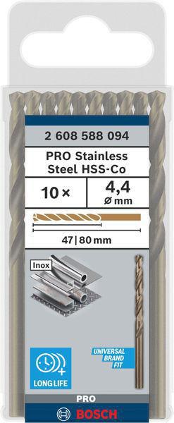 8000342853 - Detailbild3_Metallbohrer PRO Stainless Steel Arbeits-L.47mm D.4,4mm L.80mm D-Spitze 10erPack