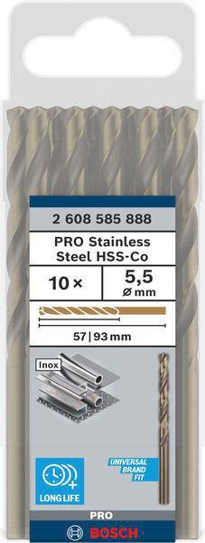8000342865 - Detailbild4_Metallbohrer PRO Stainless Steel Arbeits-L.57mm D.5,5mm L.93mm 10St. BOSCH