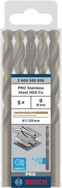 8000342888 - Detailbild2_Metallbohrer PRO Stainless Steel Arbeits-L.81mm D.9mm L.125mm 5St. BOSCH
