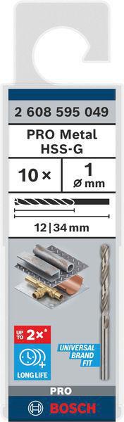 8000342896 - Detailbild_Metallbohrer PRO Metal Arbeits-L.12mm D.1mm L.34mm 10St. BOSCH