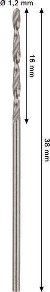 8000342899 - Detailbild_Metallbohrer PRO Metal Arbeits-L.16mm D.1,2mm L.38mm 10St. BOSCH